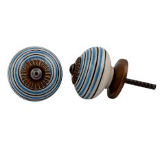 Turquoise Black Striped Knobs